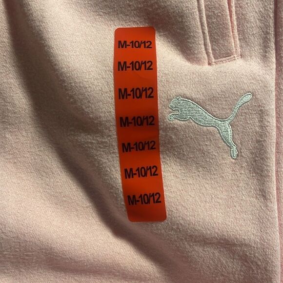 #10 Girls PUMA Youth Fleece Jogger with Pockets Medium 10/12 Pink NWT - Picture 5 of 7